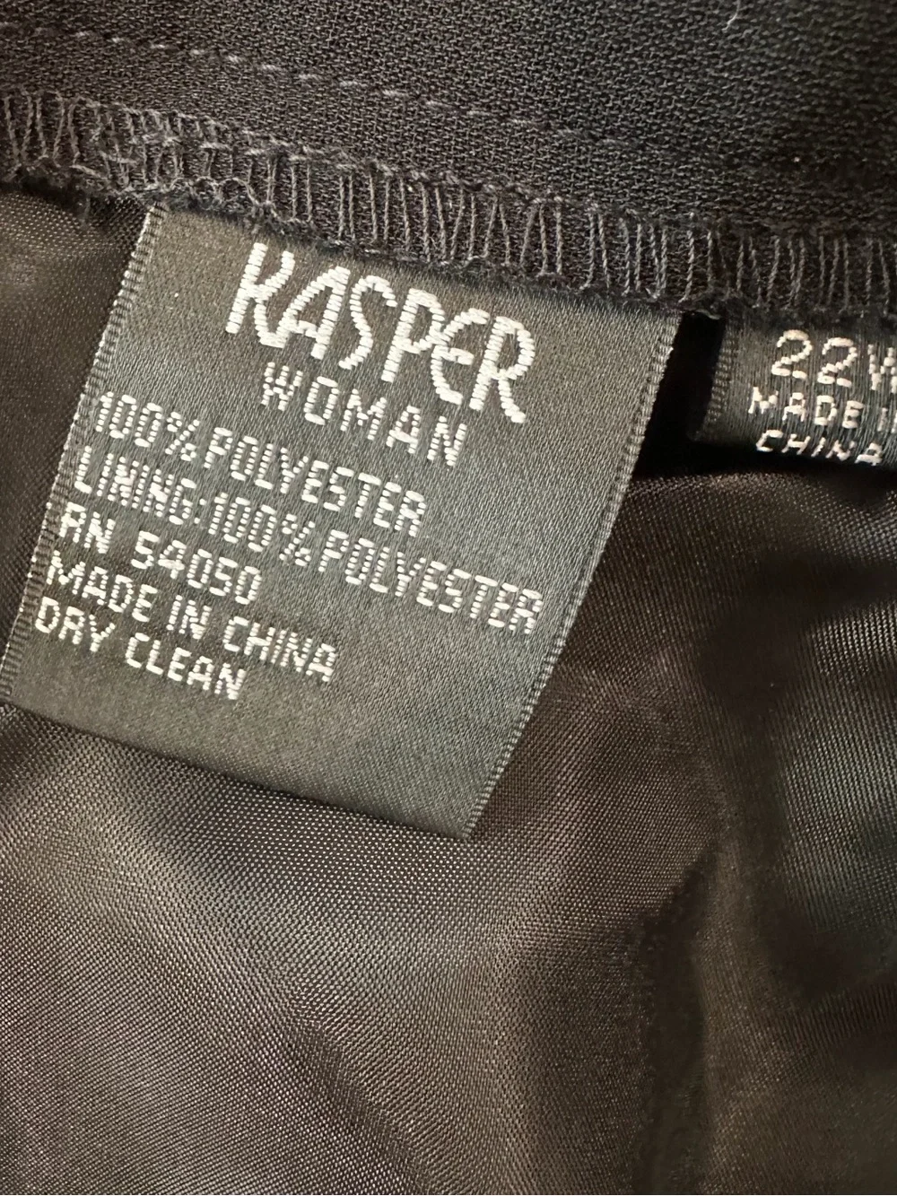 Kasper Black Wide-Leg Dress Trousers NWT Size 22W #J17